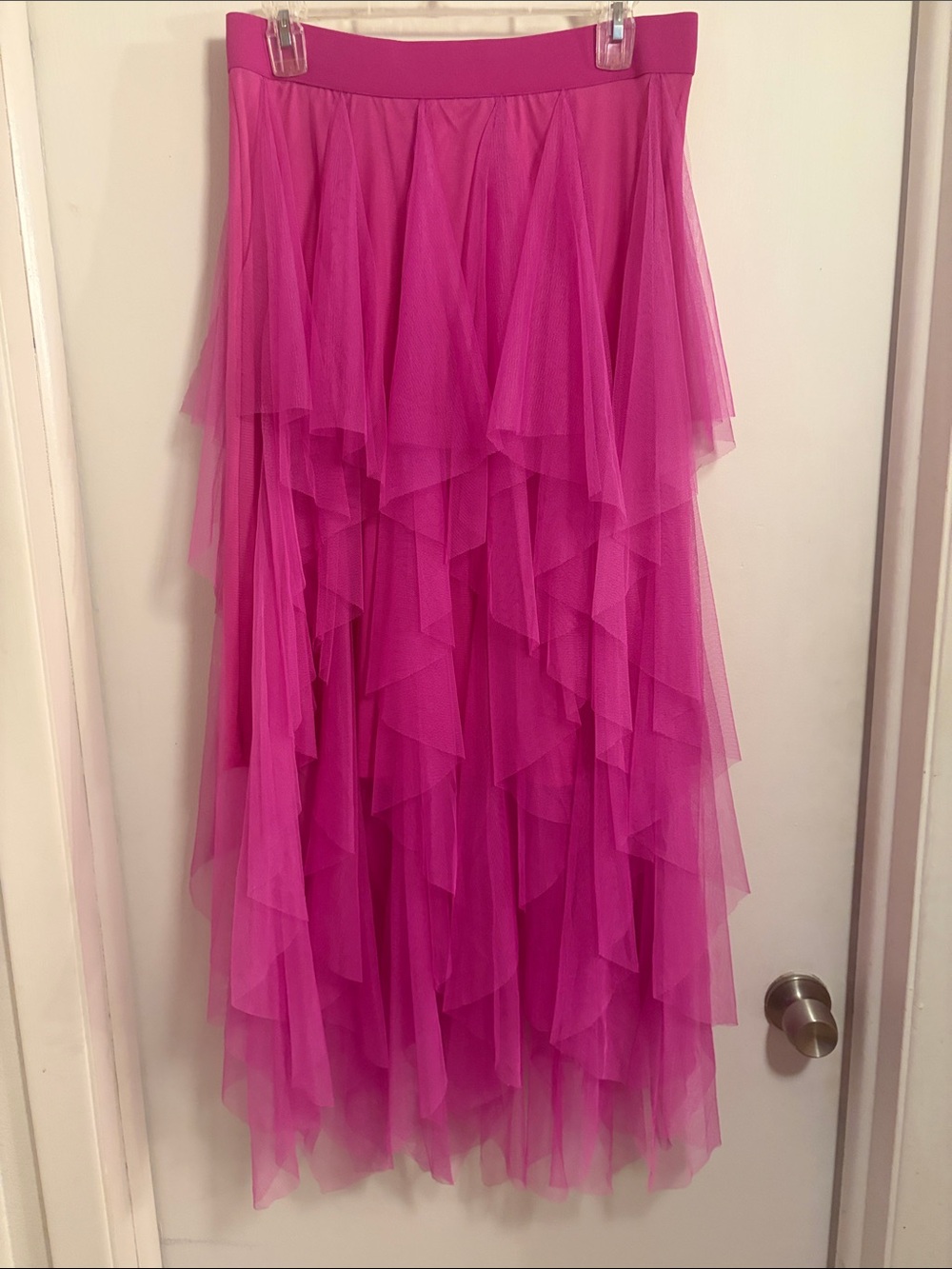EASEL Hot Pink Layered Tulle Maxi Skirt LARGE